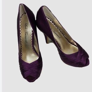Lulu Townsend purple satin heels- sz 8.5